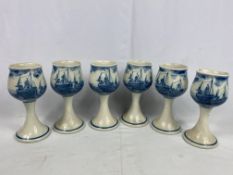 Six Iden Pottery goblets