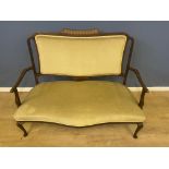 Mahogany settee with upholstered seat