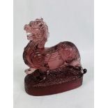 Amethyst coloured glass Dog of Foo paperweight