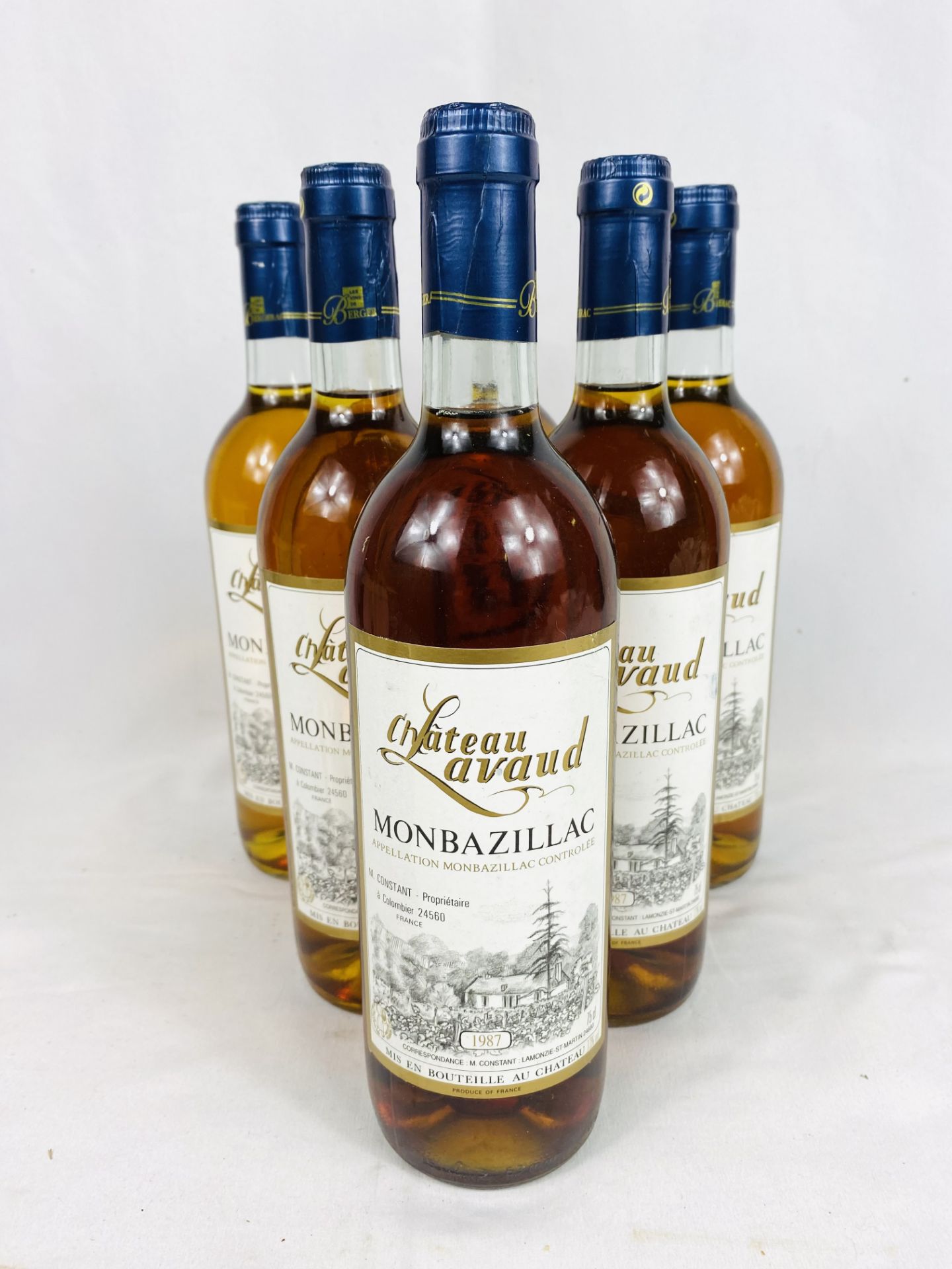 Six 75cl bottles of Monbazillac Château Lavaud, 1987