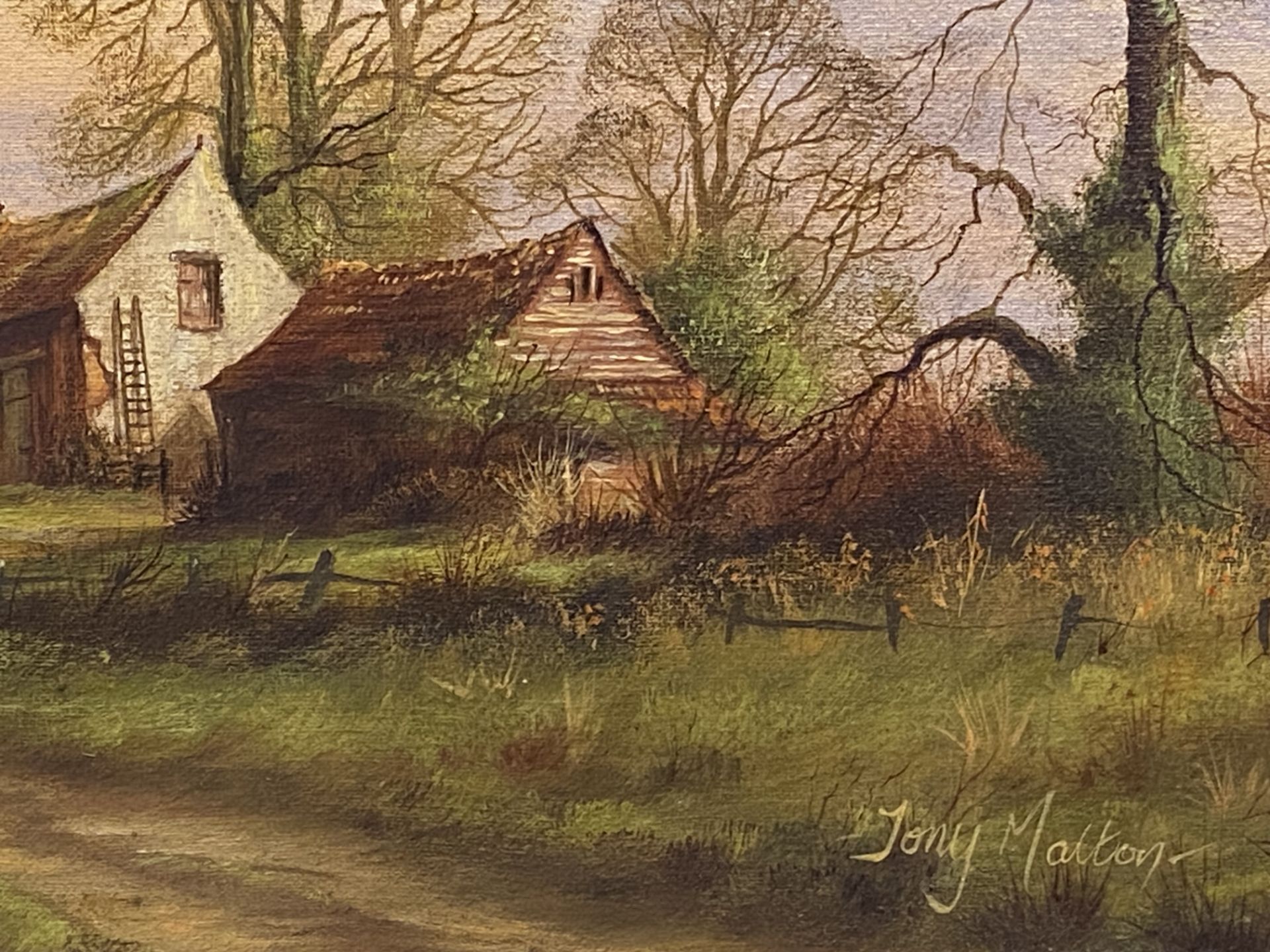 Tony Malton, framed oil of a country barn - Image 3 of 4