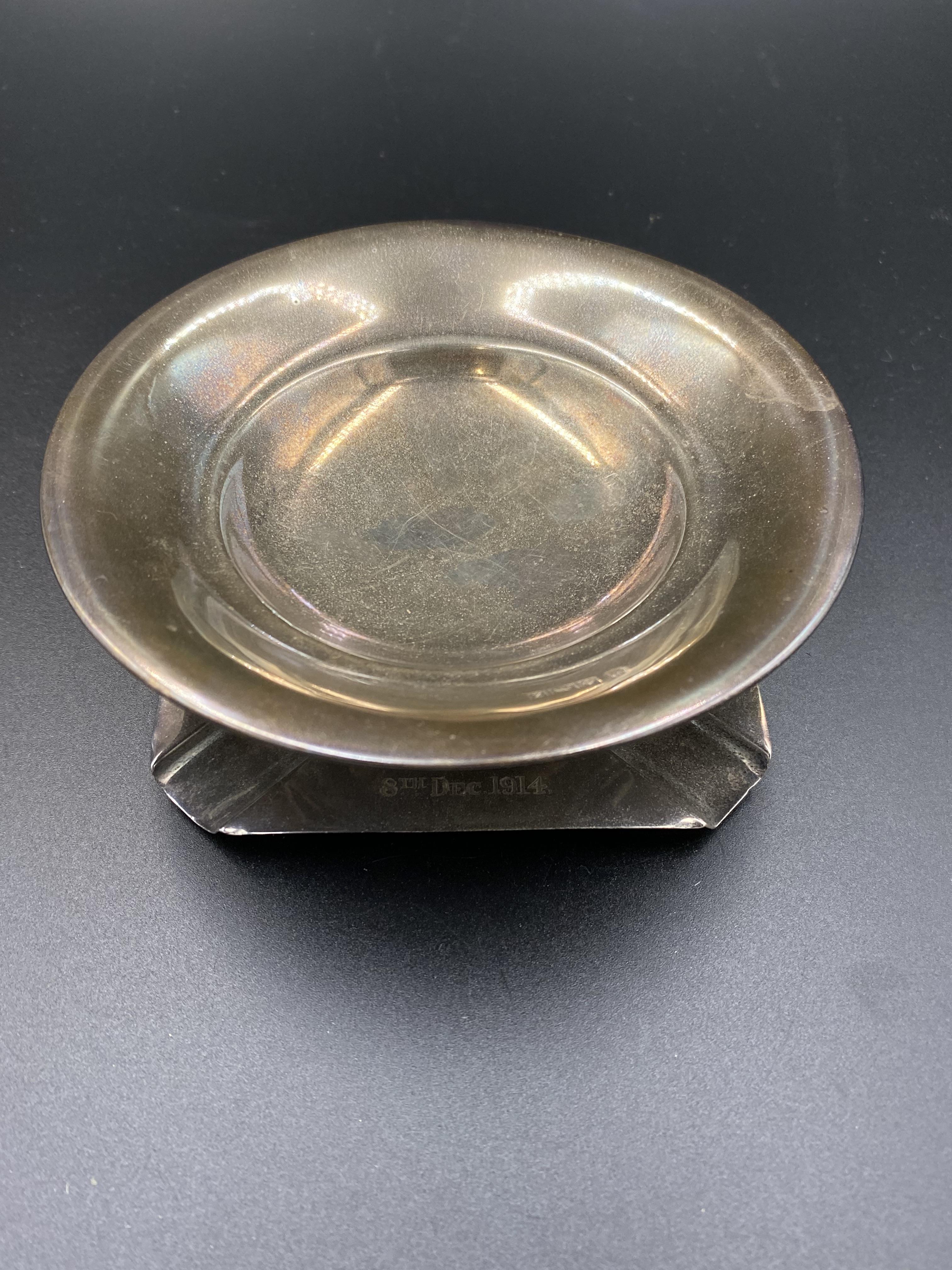 Hallmarked silver dish on pedestal base - Image 5 of 5