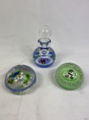 Three William Manson paperweights