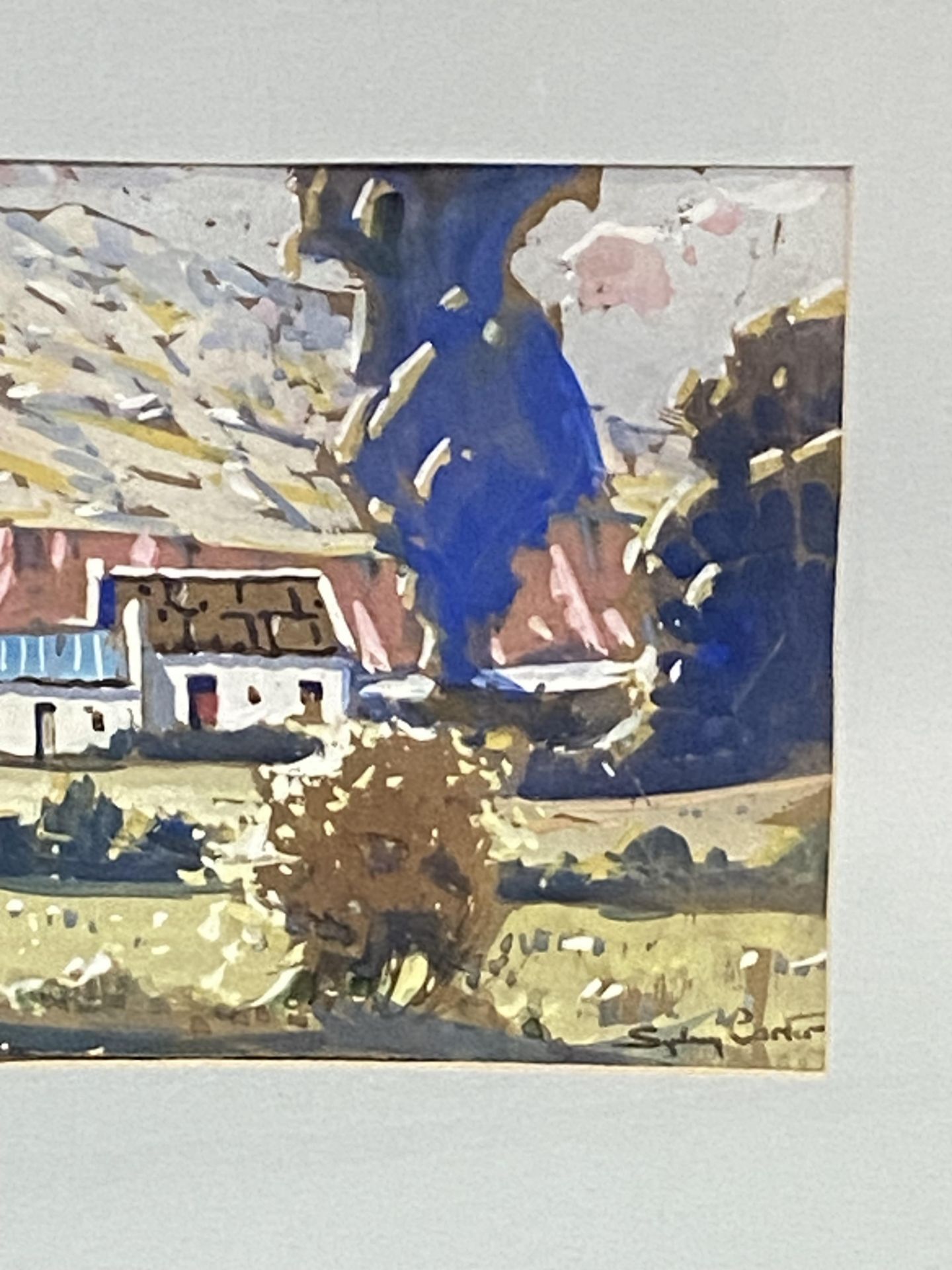 Sydney Carter (South African 1874-1945), framed and glazed watercolour of a house in Africa - Image 2 of 4