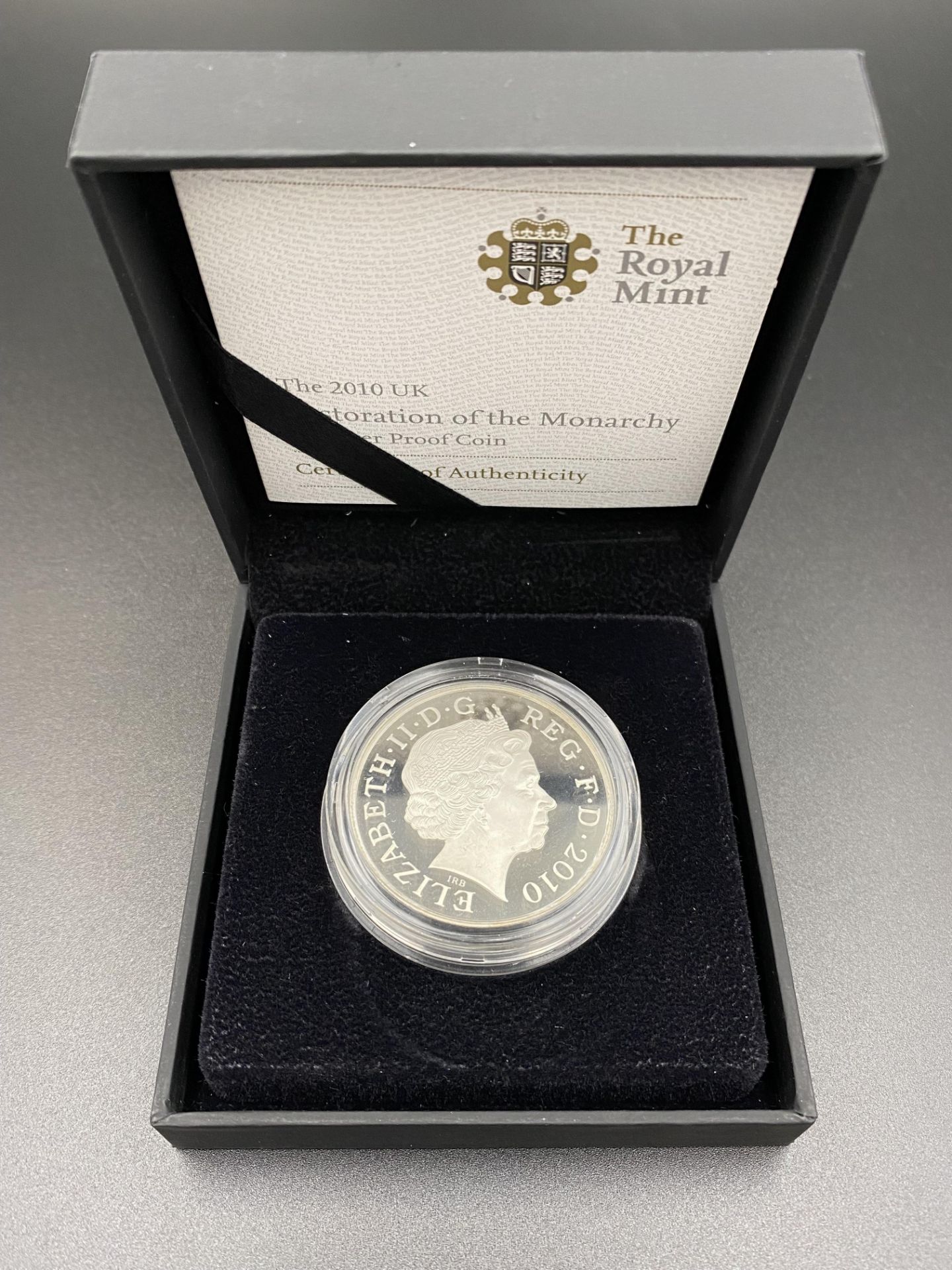 Royal Mint 2010 Restoration of the Monarchy £5 silver proof coin - Image 4 of 4