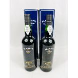 Two 75cl bottles of Blandy's Malmsey Madeira.