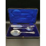 Silver serving set in fitted box