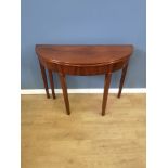 Mahogany demi lune fold top table