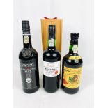 Bottle of Finest Reserve port and two other bottles of port