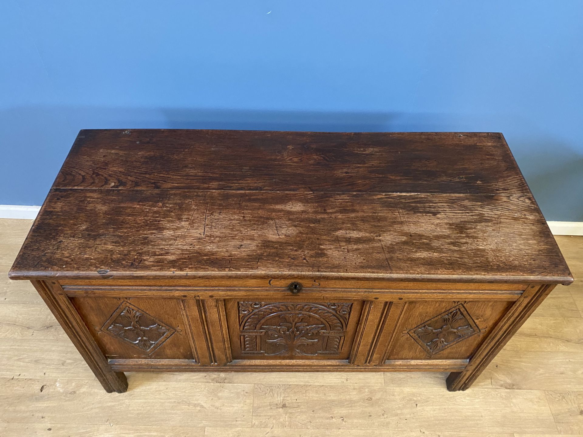 18th century oak chest - Bild 2 aus 6