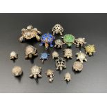 Collection of sterling silver tortoises