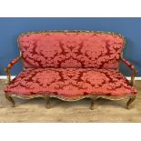 Louis XV style carved wood and gilt gesso settee