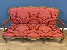 Louis XV style carved wood and gilt gesso settee