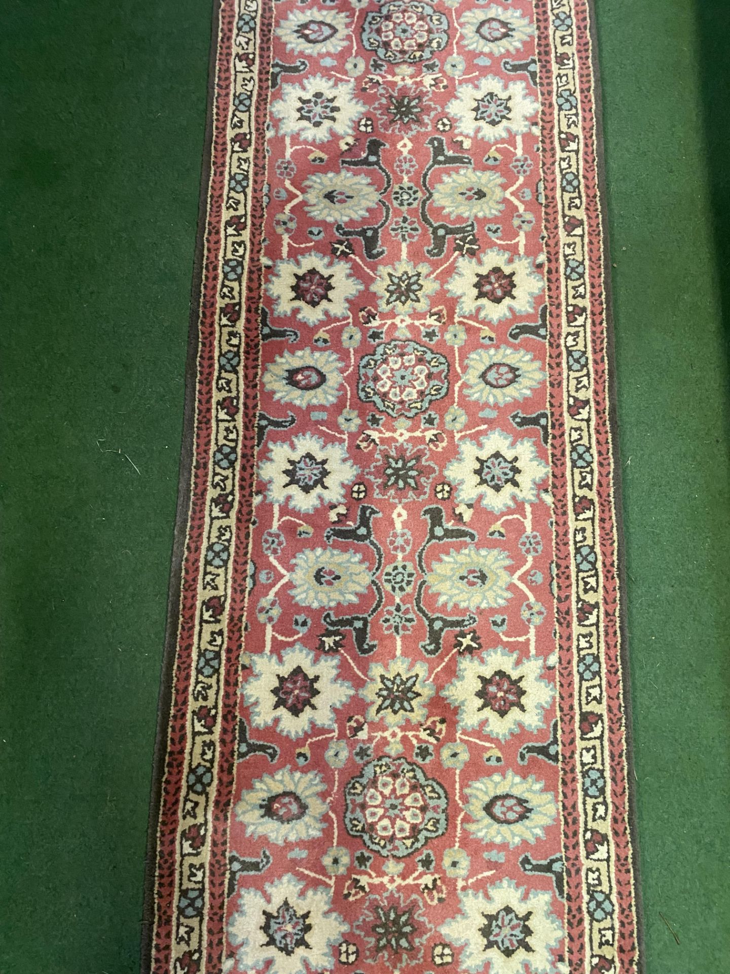 Red ground wool runner - Image 3 of 6