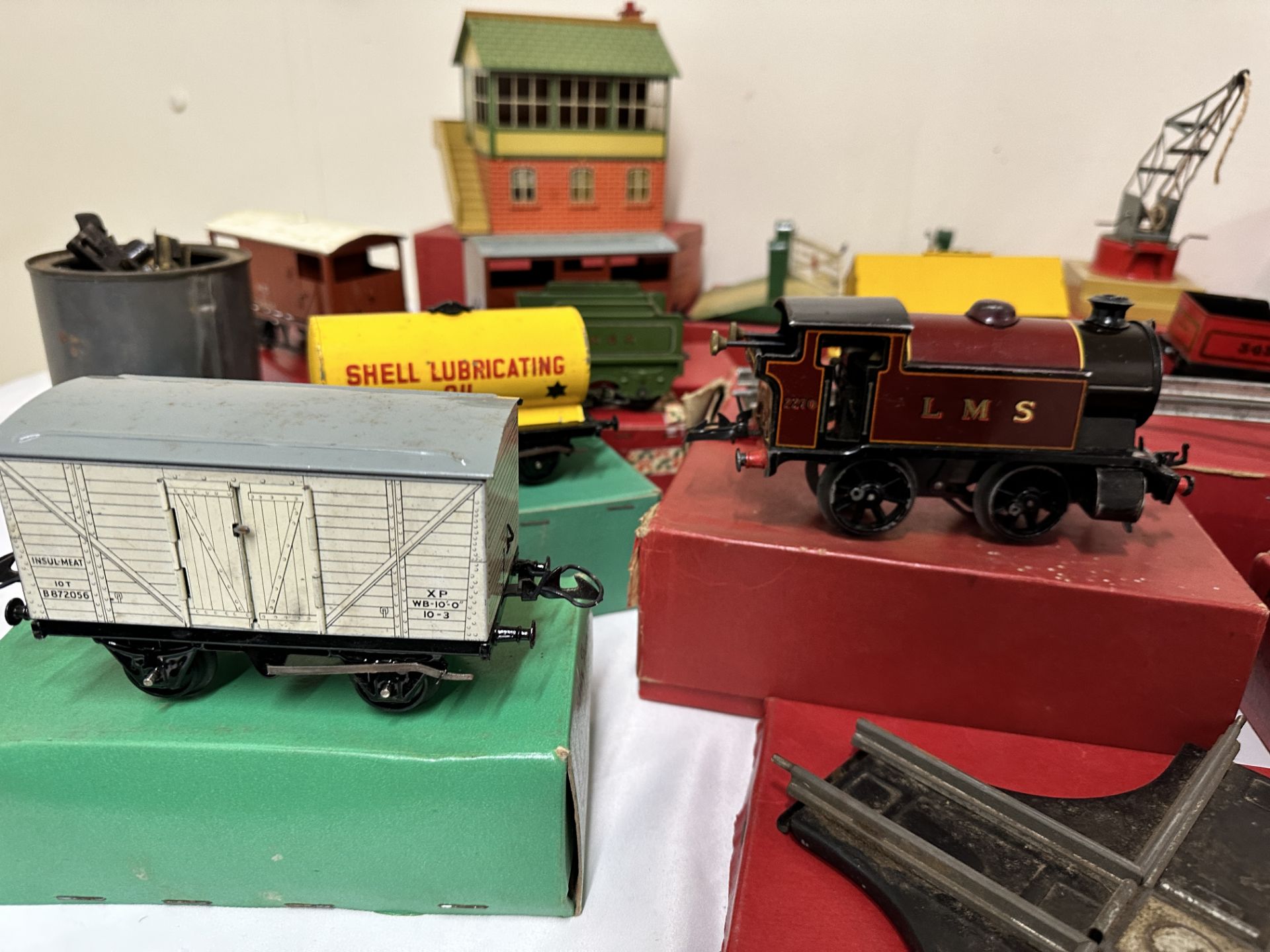 Hornby 0 gauge locomotive, two tenders, track and wagons - Image 6 of 9