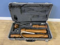 Bass recorder in hard travel case