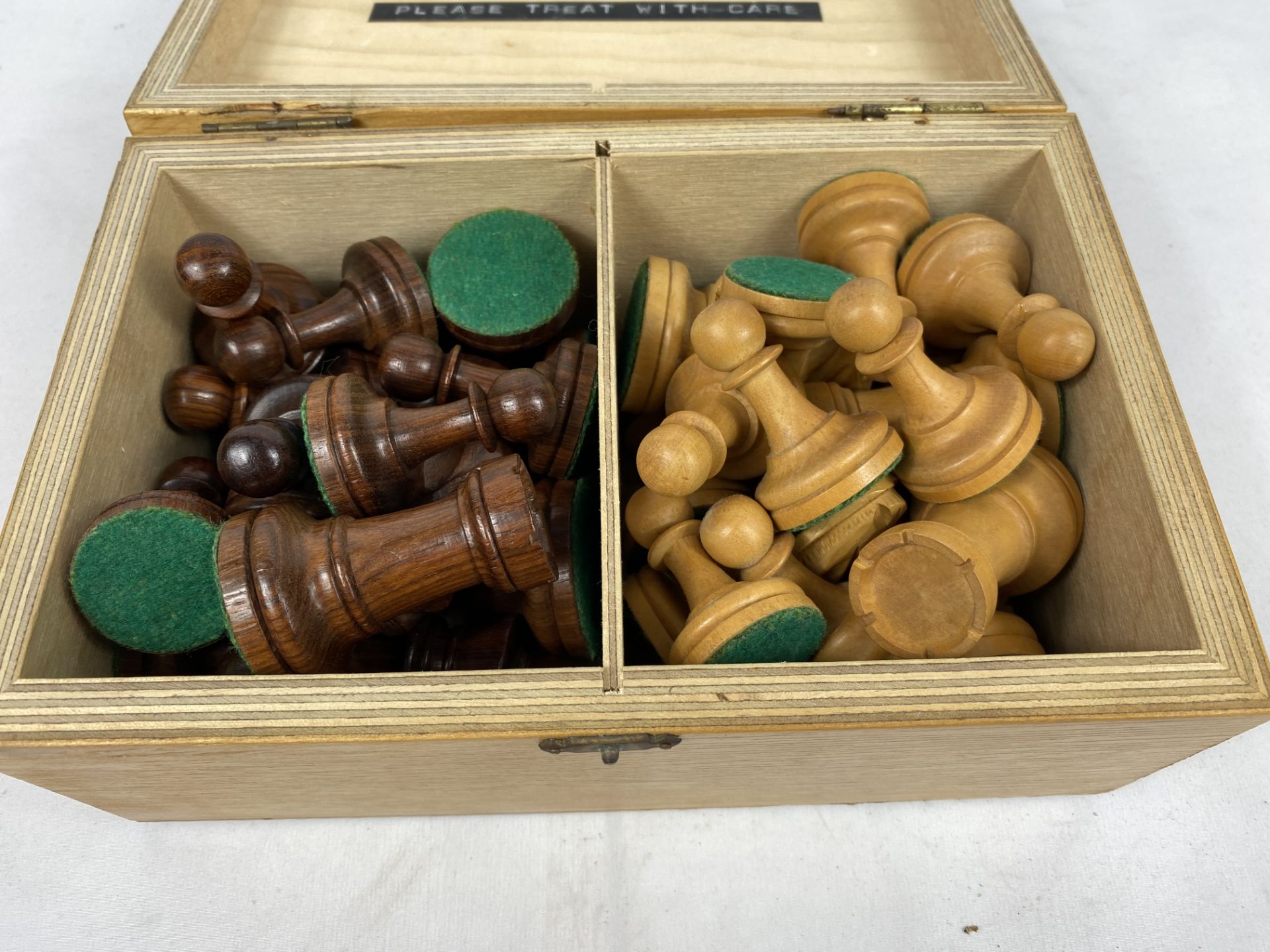 A metal chess set; a wood chess set, and wood chess board - Image 5 of 5