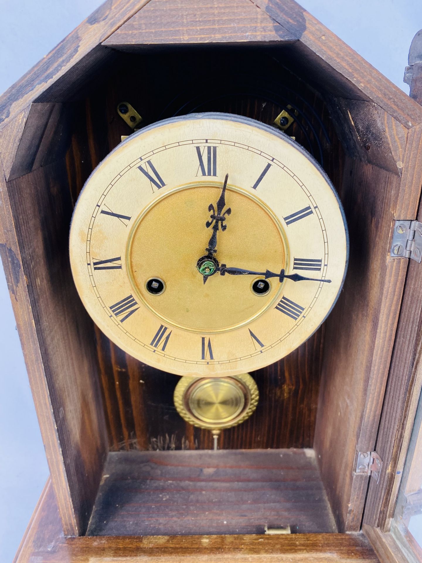 Pine cased mantel clock - Image 3 of 4