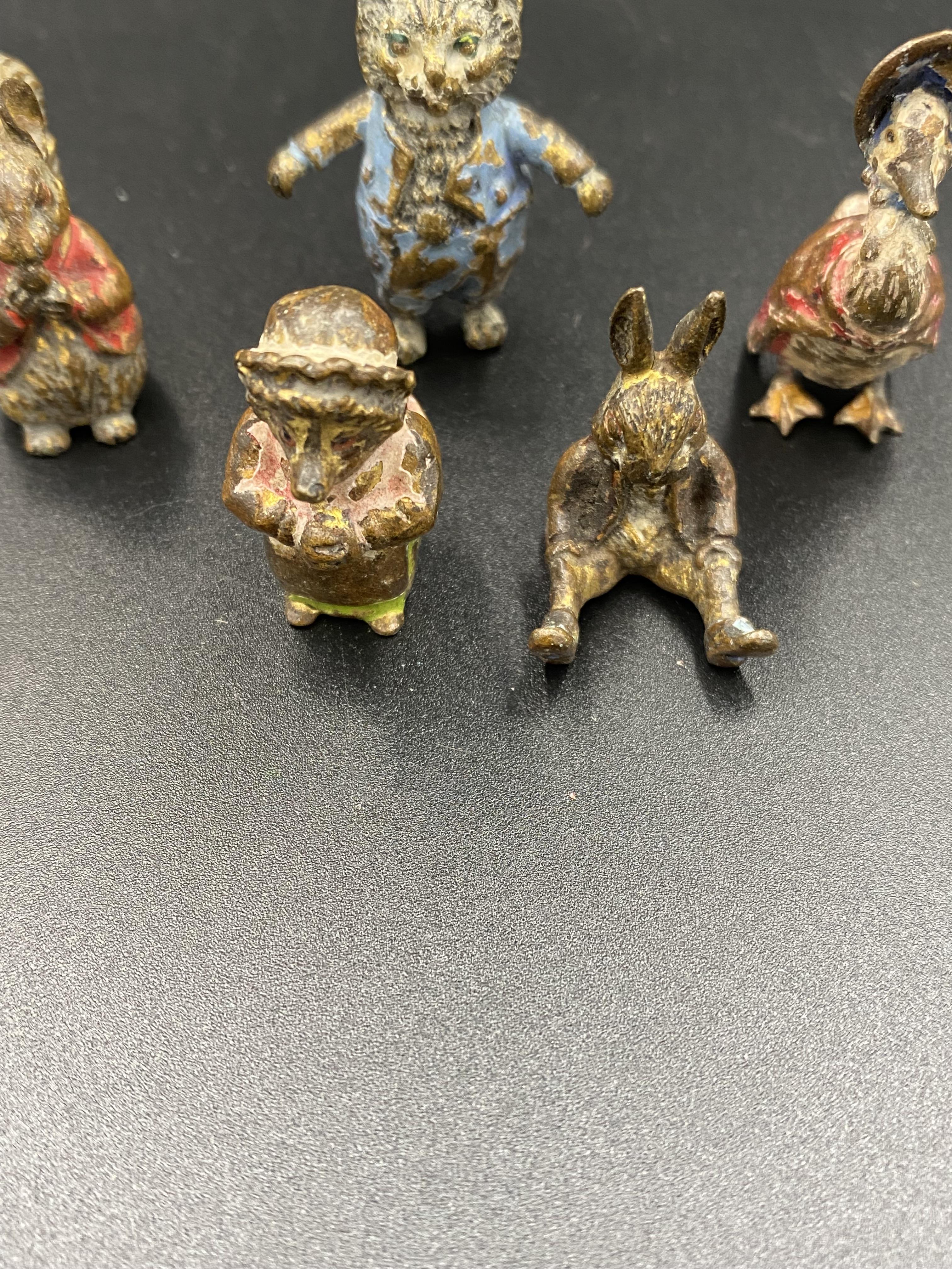 Five cold painted bronze Beatrix Potter figures - Image 4 of 6