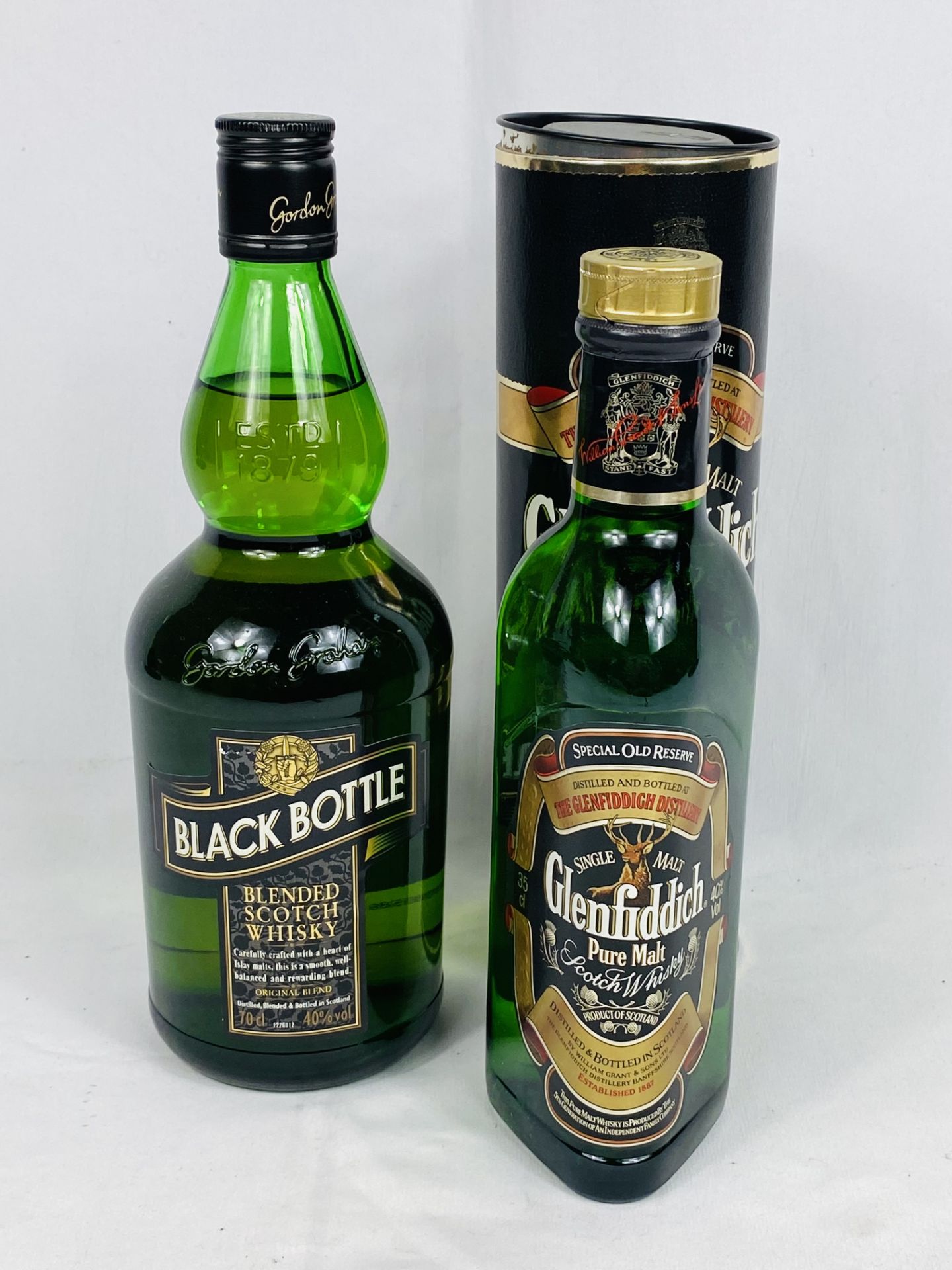 35cl bottle of Glenfiddich Scotch whisky together with one other