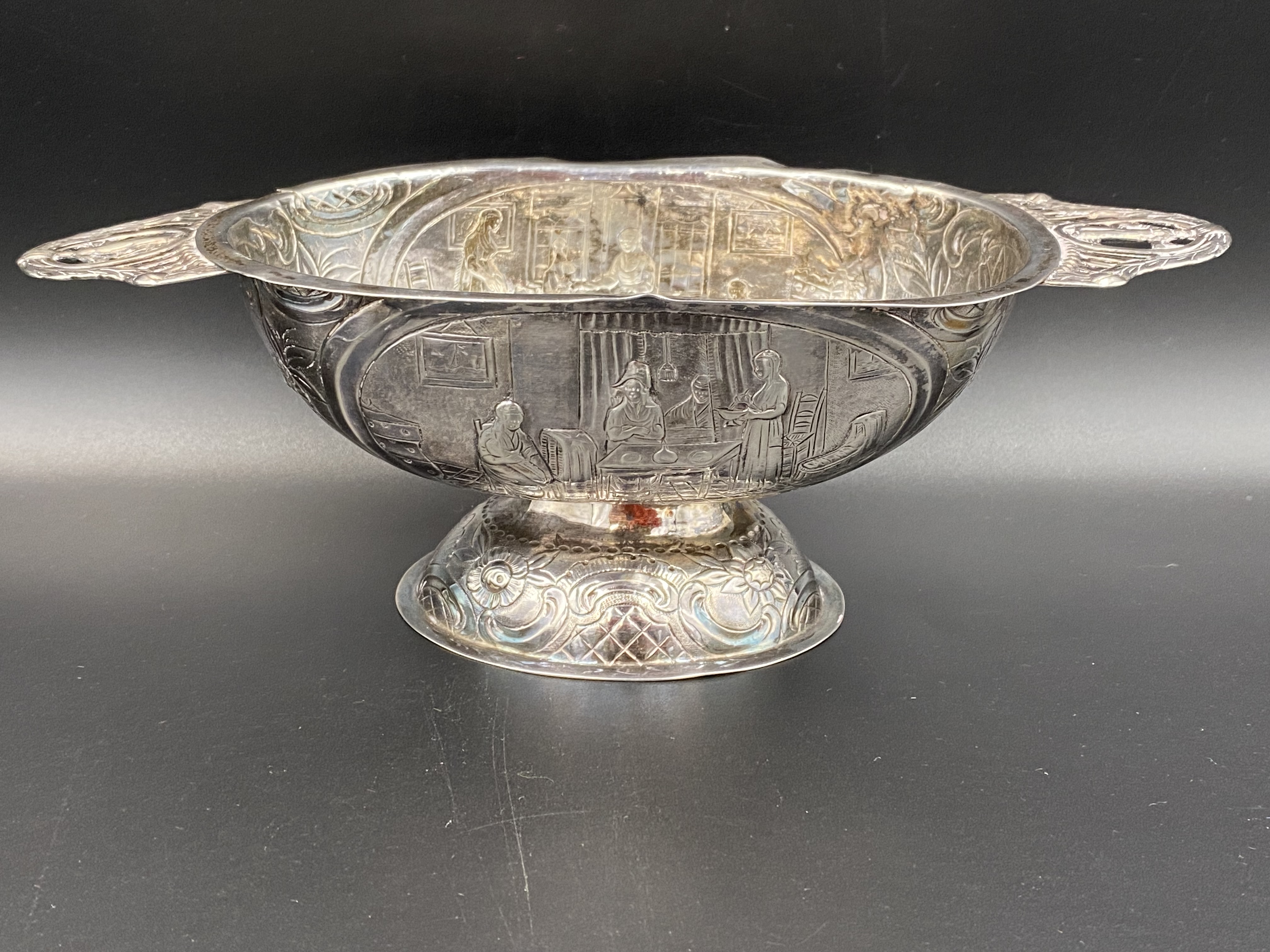 White metal two handled bowl and trophy - Image 2 of 6