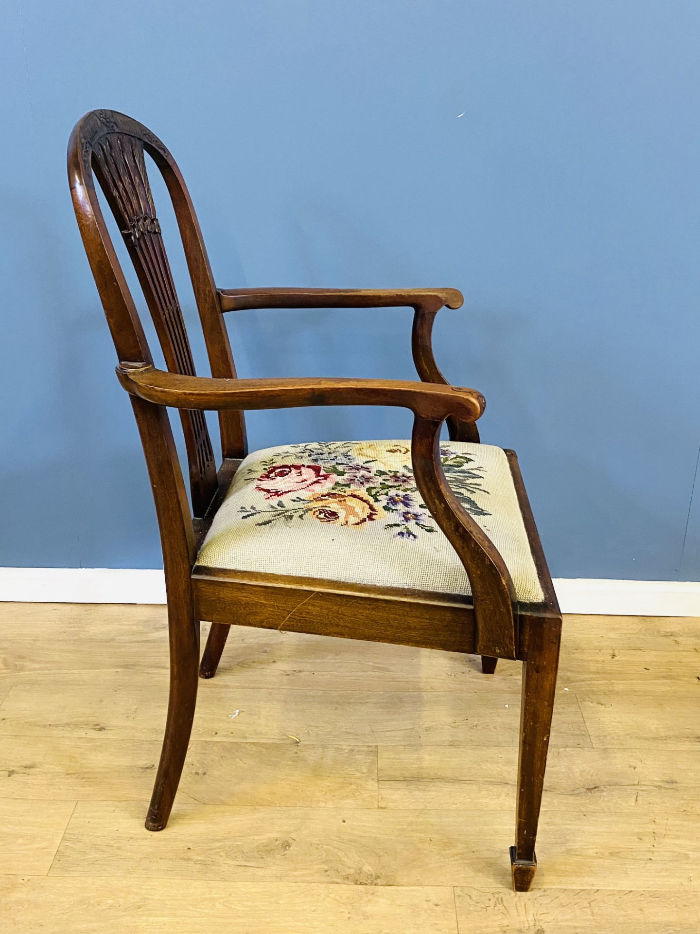 Victorian mahogany elbow chair - Image 2 of 3