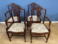 Four Hepplewhite style mahogany armchairs