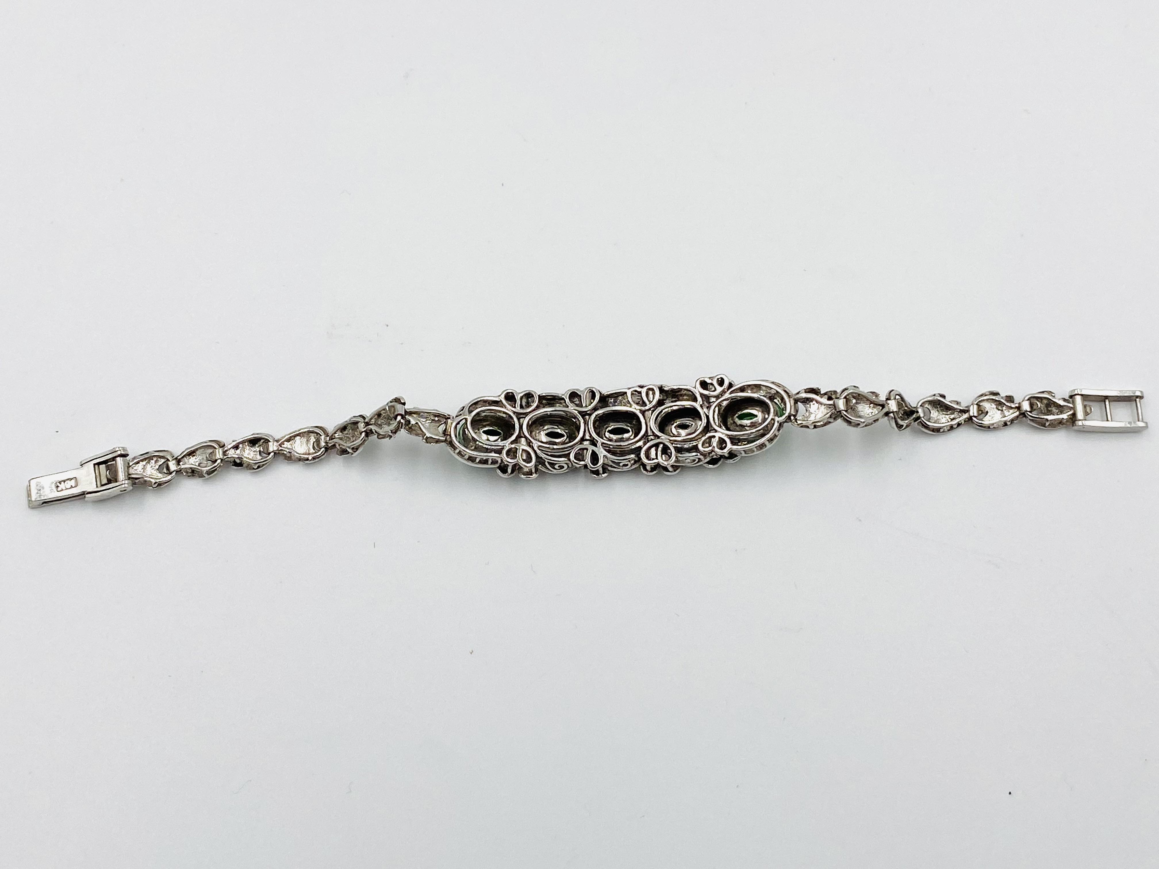 14ct white gold and jade bracelet - Image 5 of 5