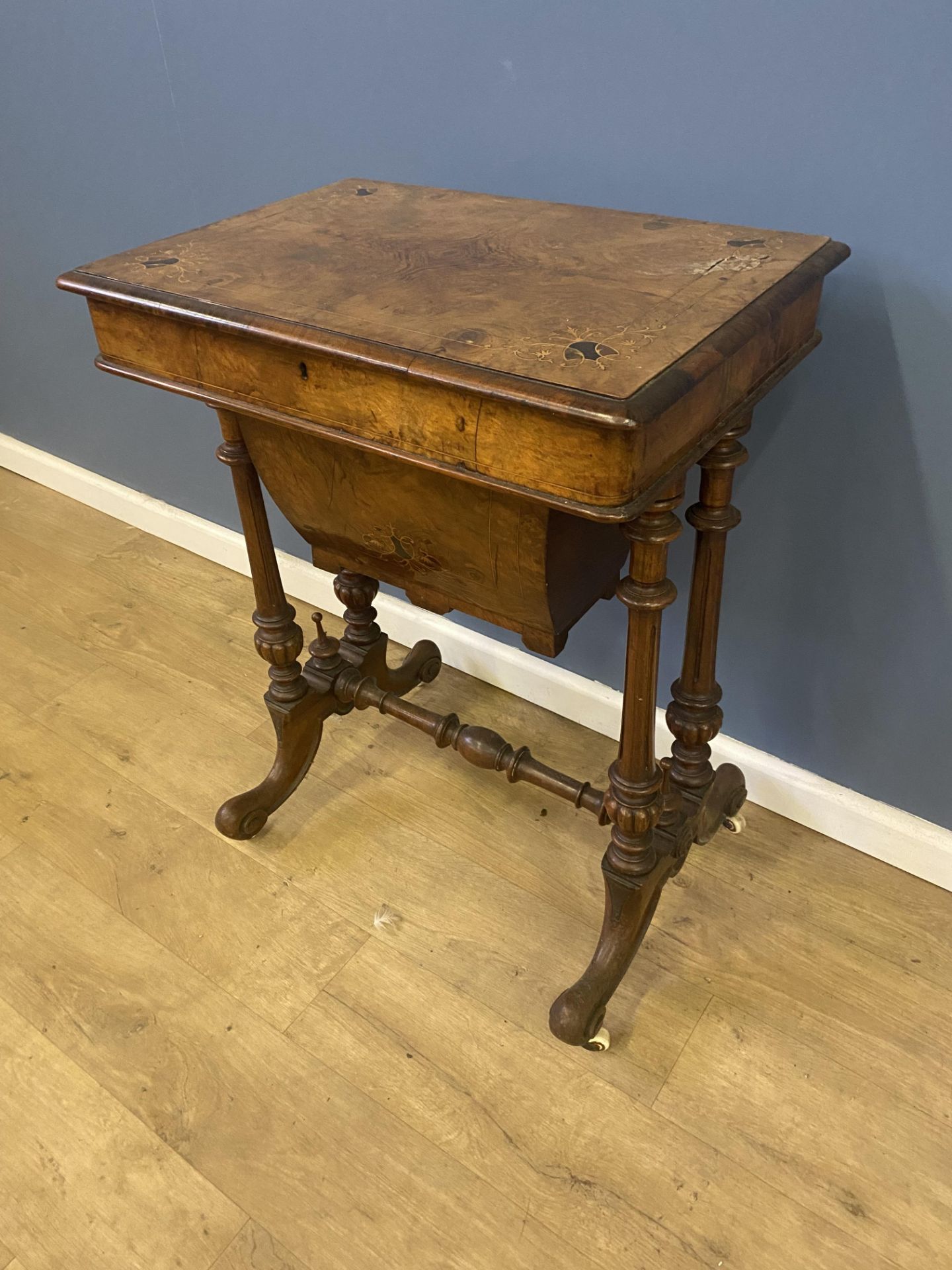 Victorian mahogany workbox - Image 3 of 6