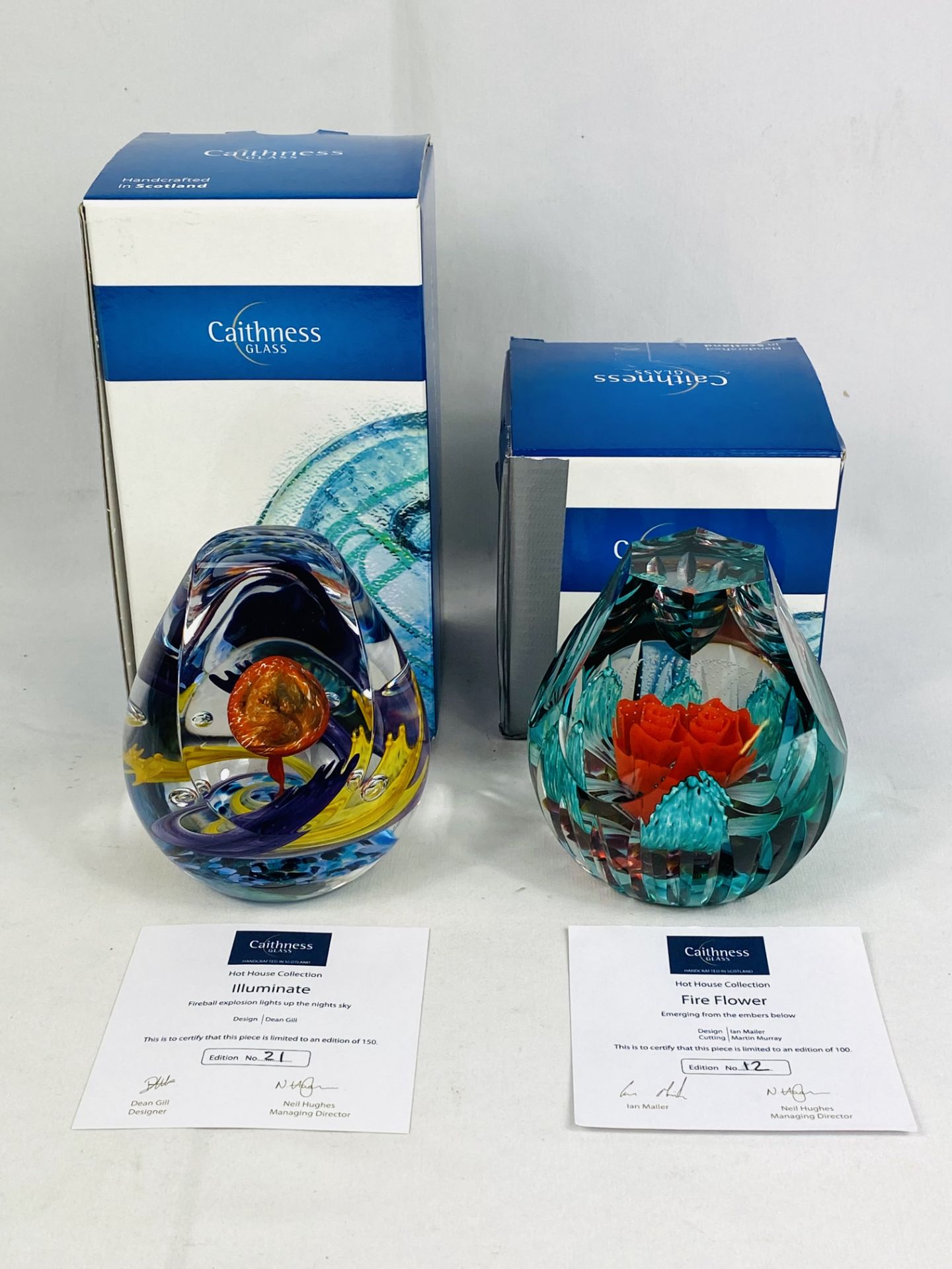 Two Caithness paperweights in boxes