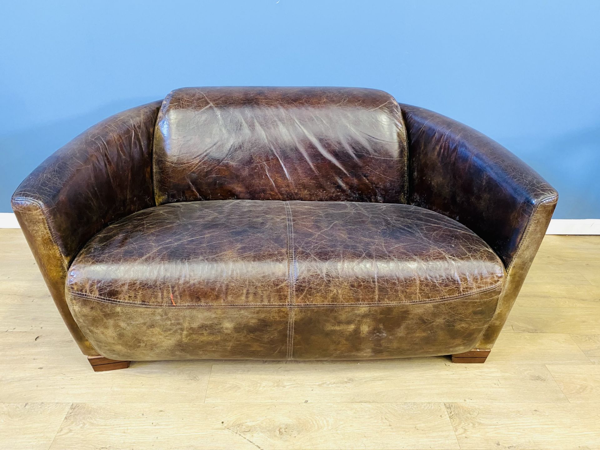 Leather art deco style settee