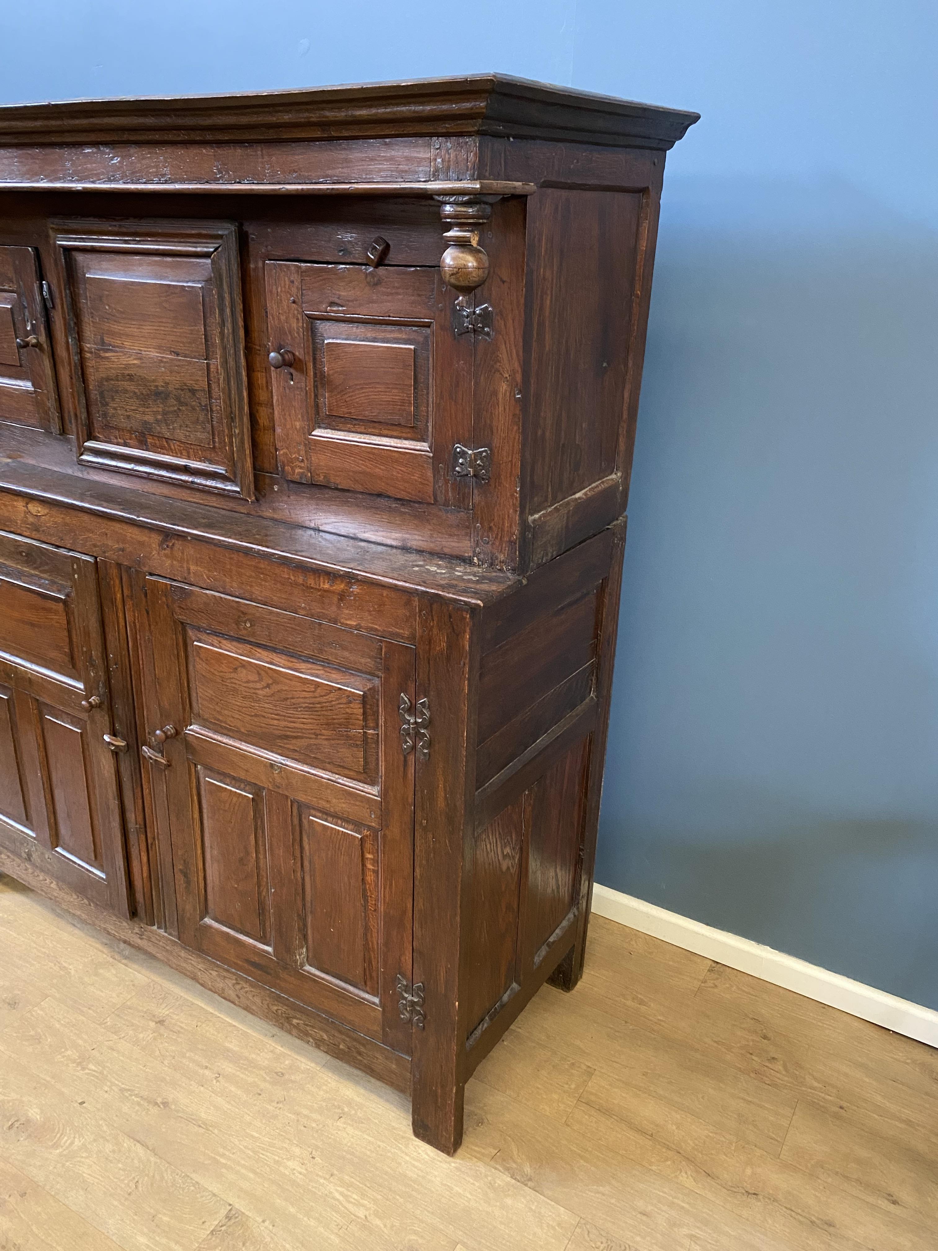 18th century oak court cupboard - Image 2 of 7