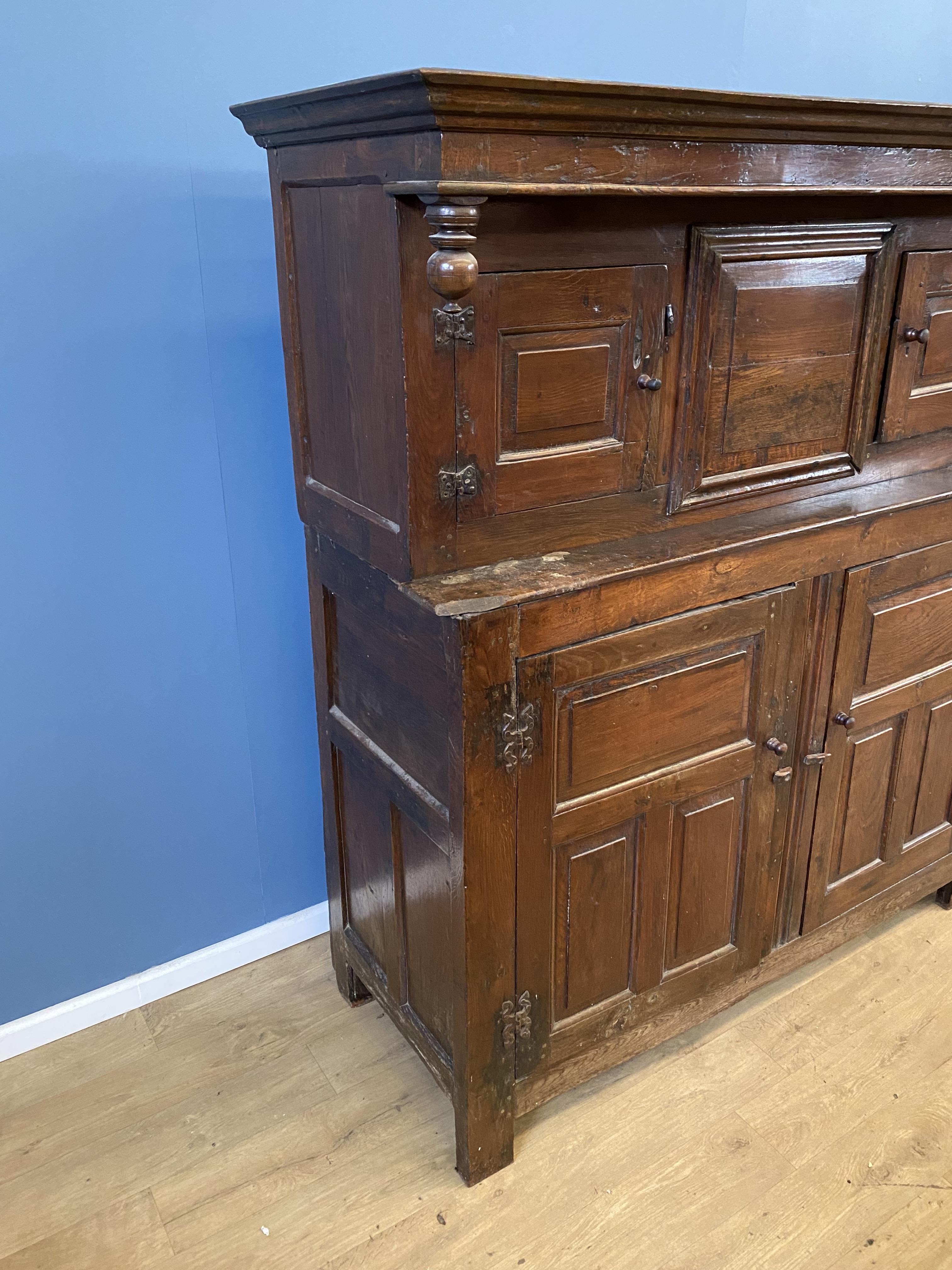 18th century oak court cupboard - Image 3 of 7