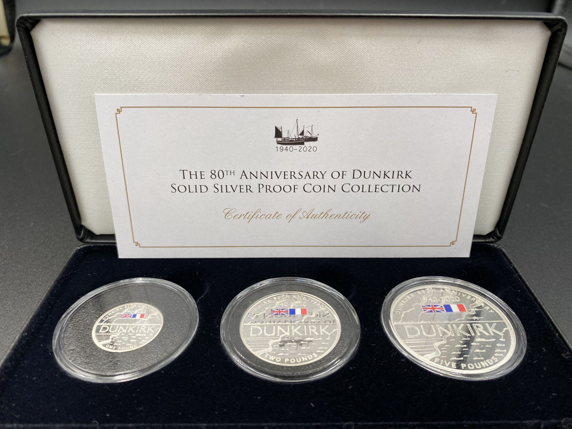 Jubilee mint 80th Anniversary of Dunkirk silver proof coin collection