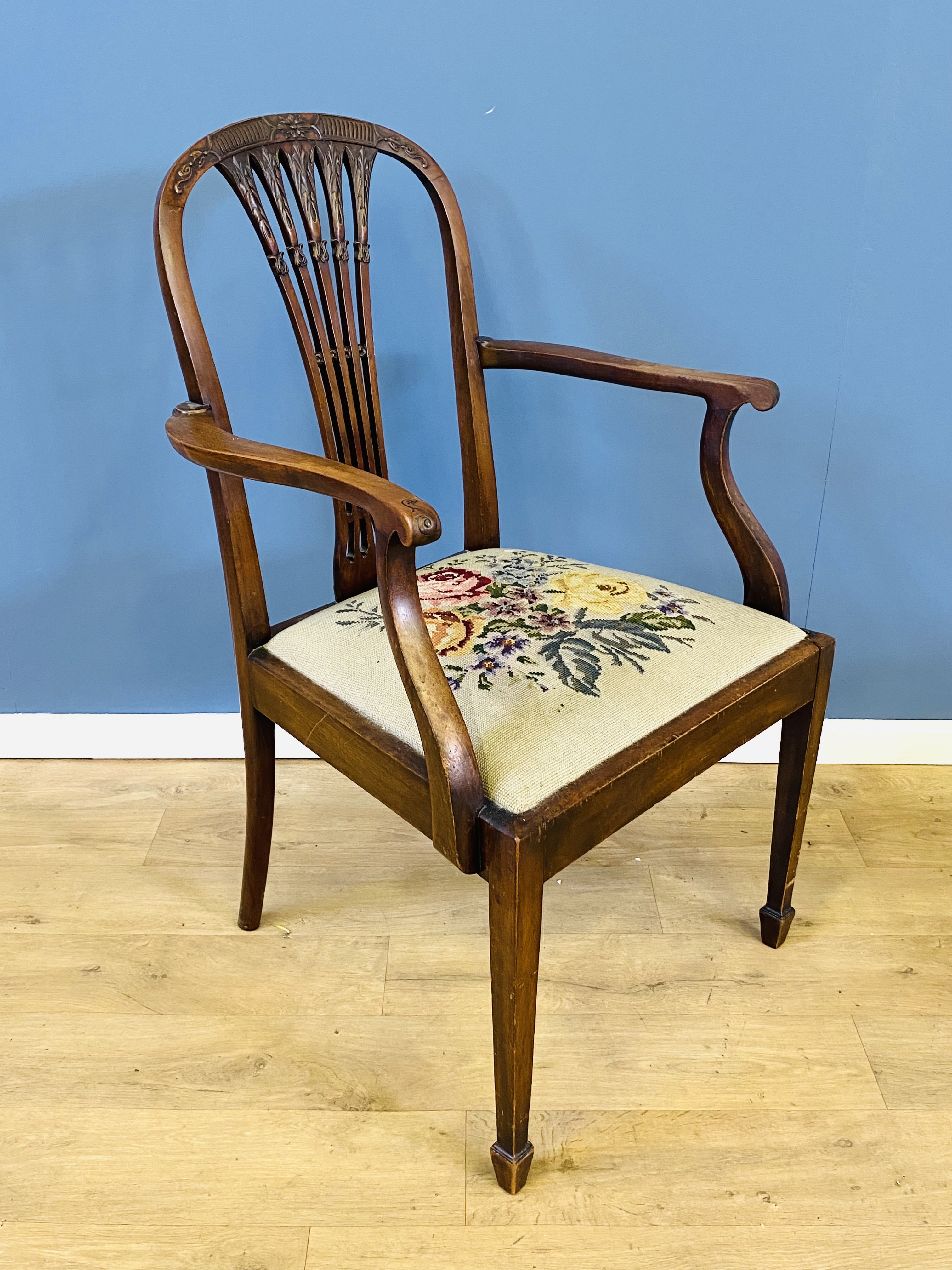 Victorian mahogany elbow chair - Image 3 of 3
