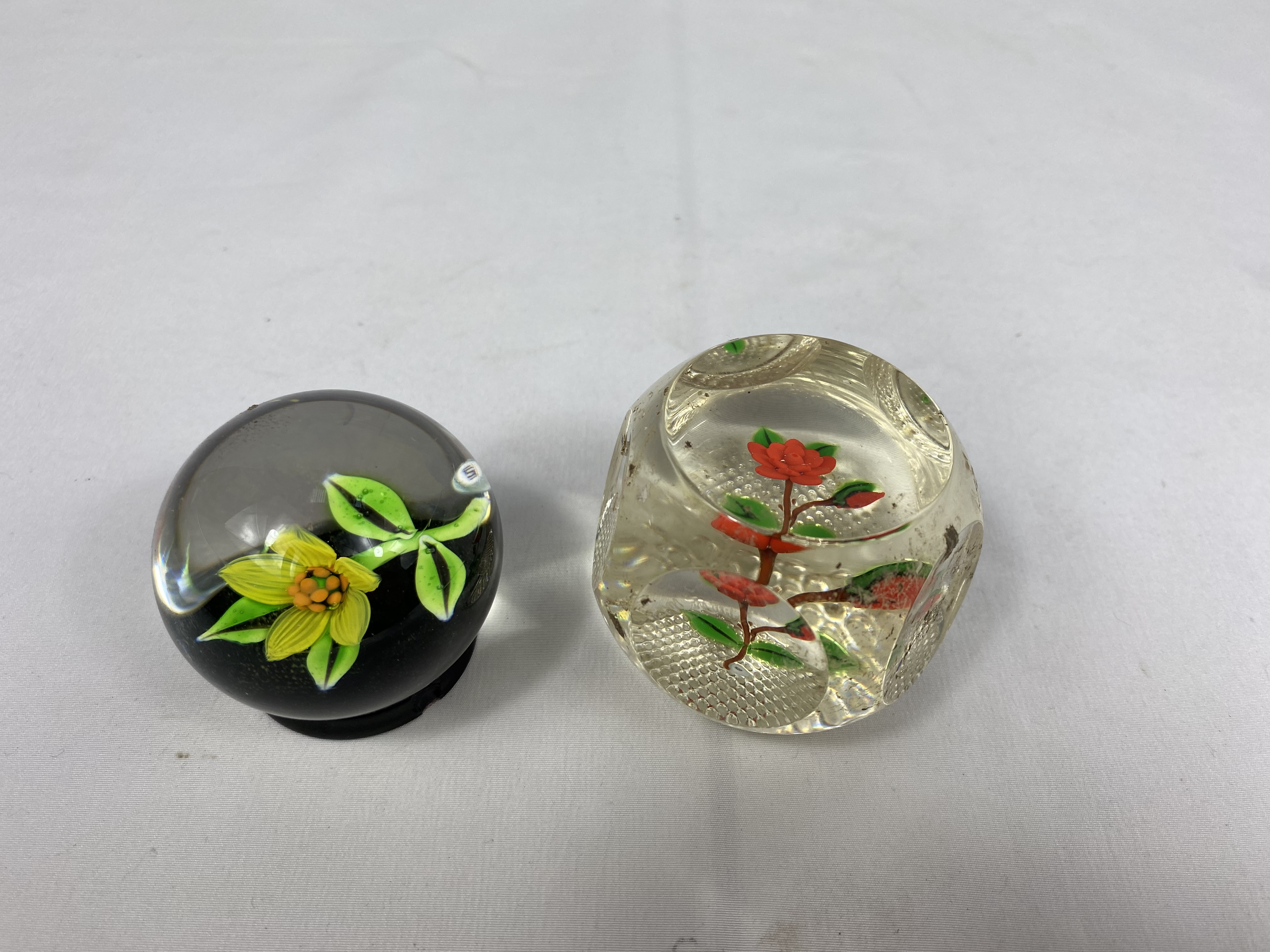 Two William Manson glass paperweights