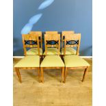 Six contemporary art deco style dining chairs