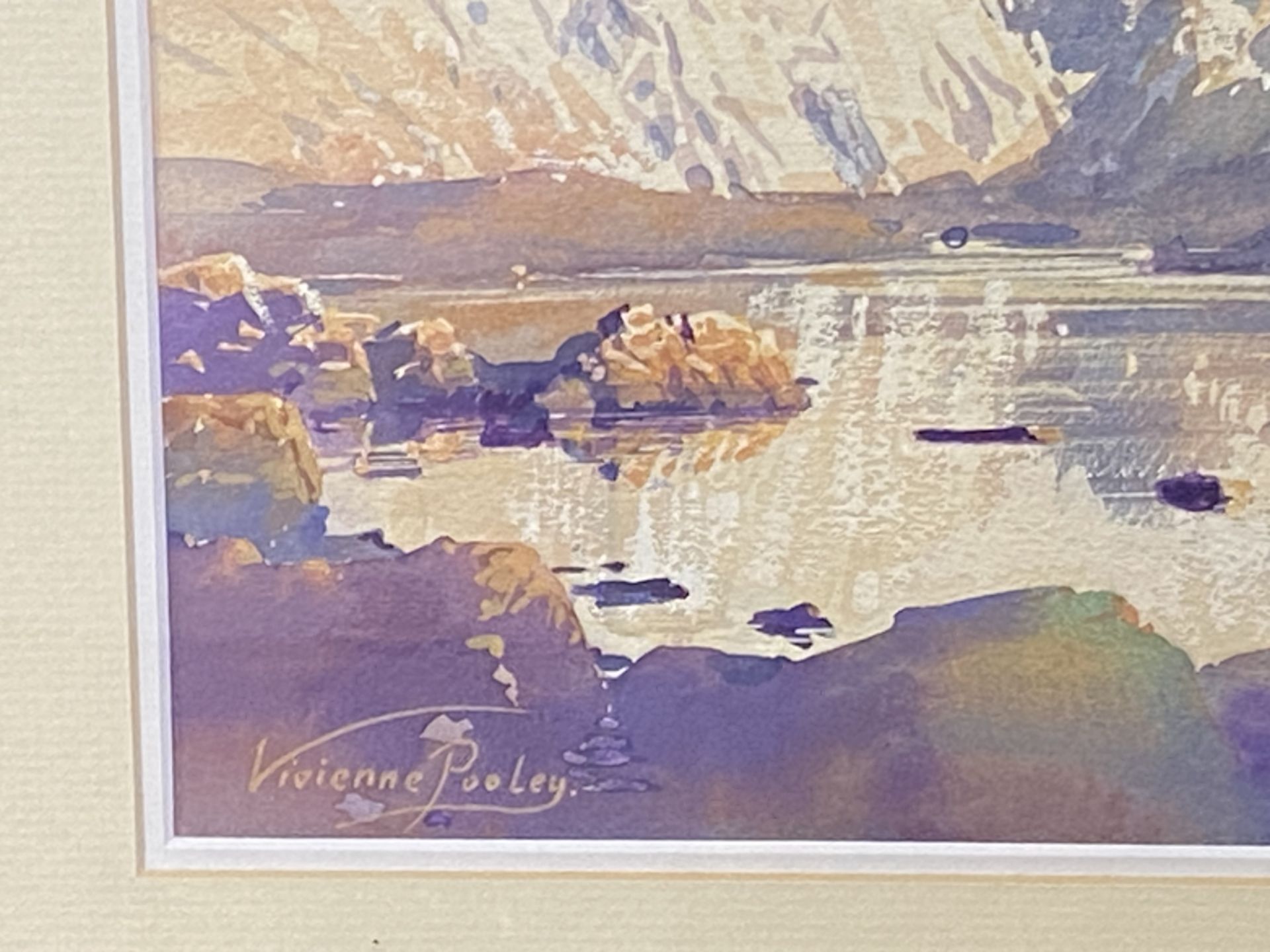 Framed and glazed watercolour of a lake - Image 4 of 4