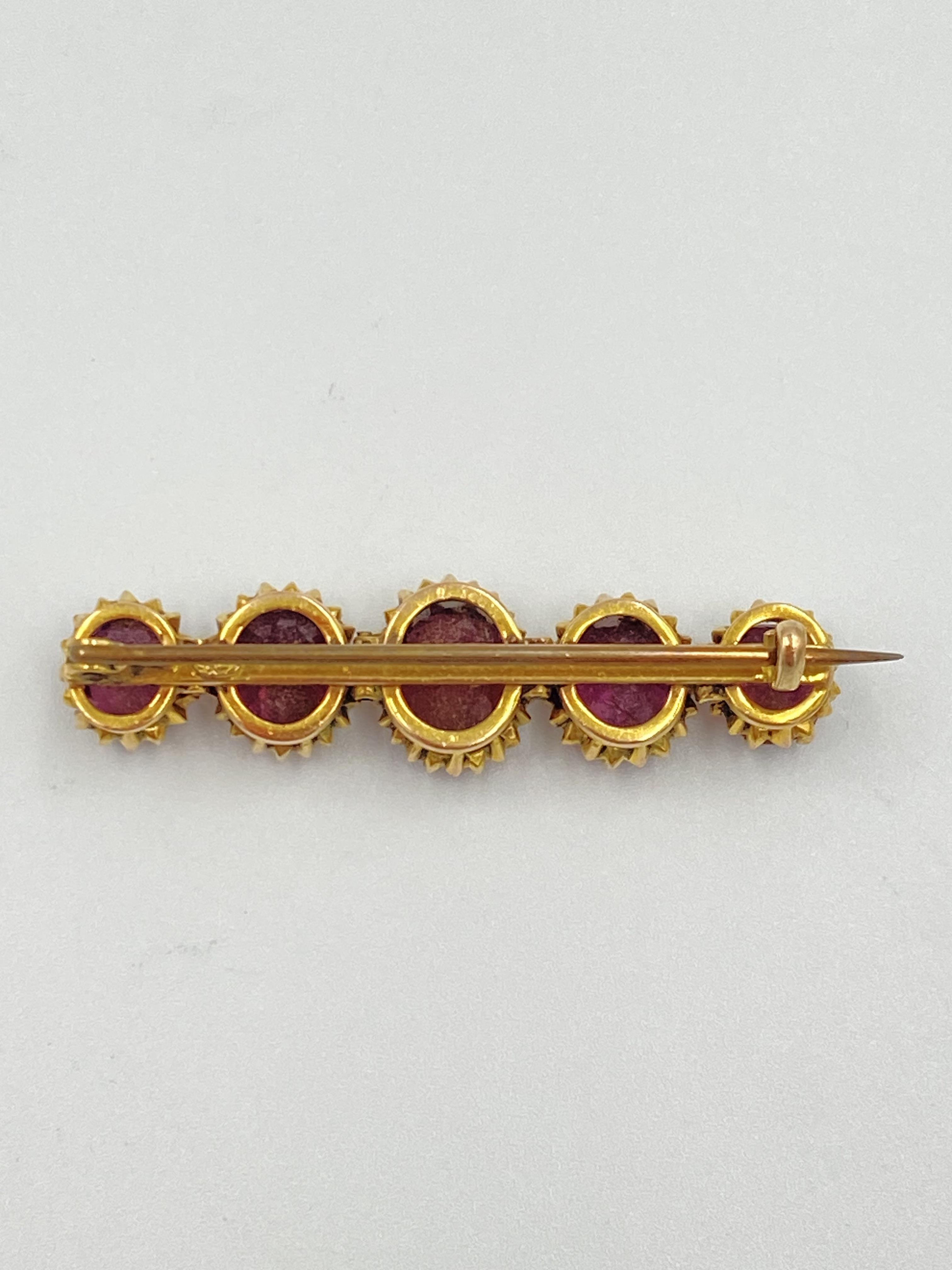 9ct gold and tourmaline brooch - Image 4 of 6