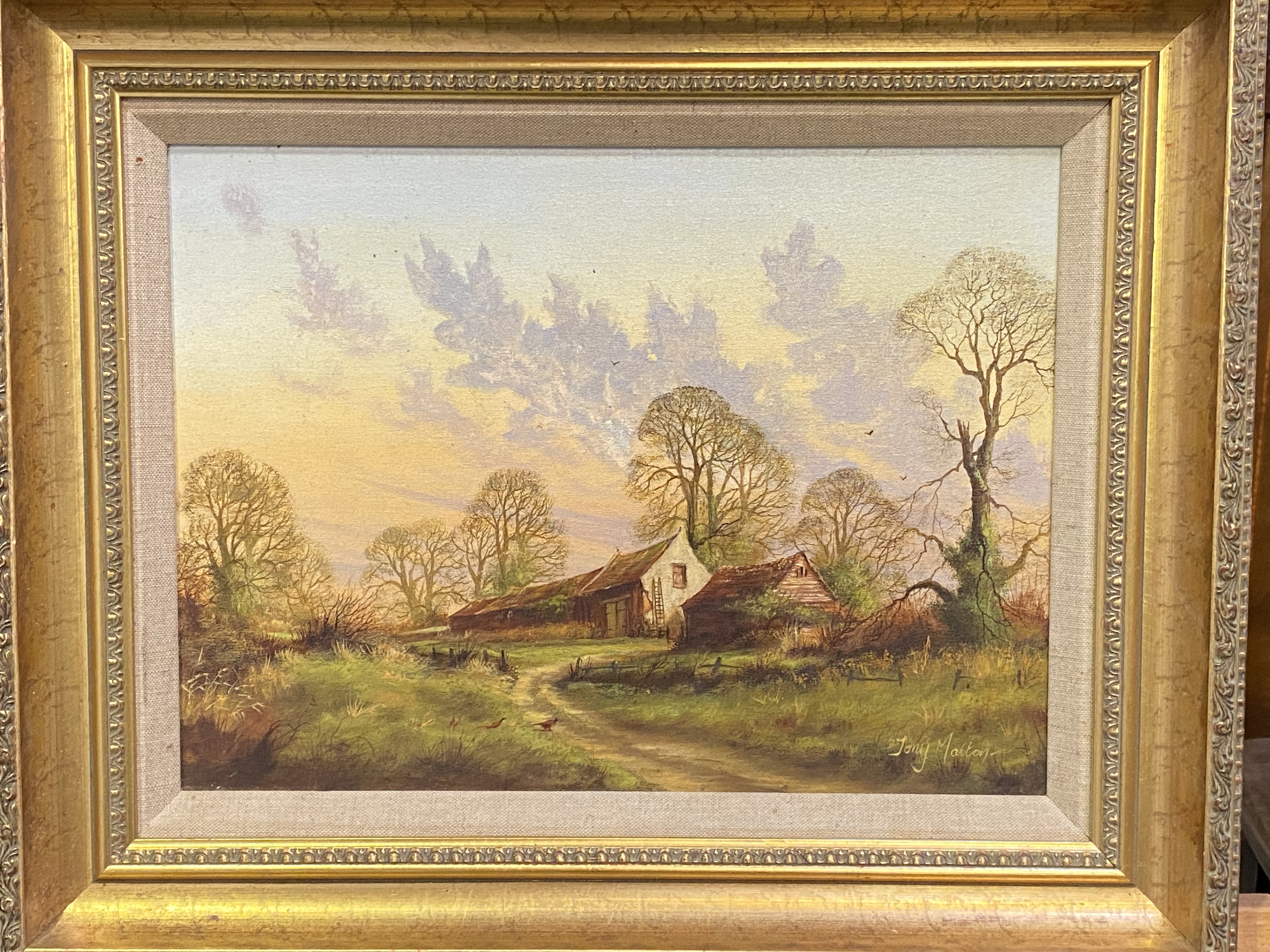 Tony Malton, framed oil of a country barn - Image 2 of 4