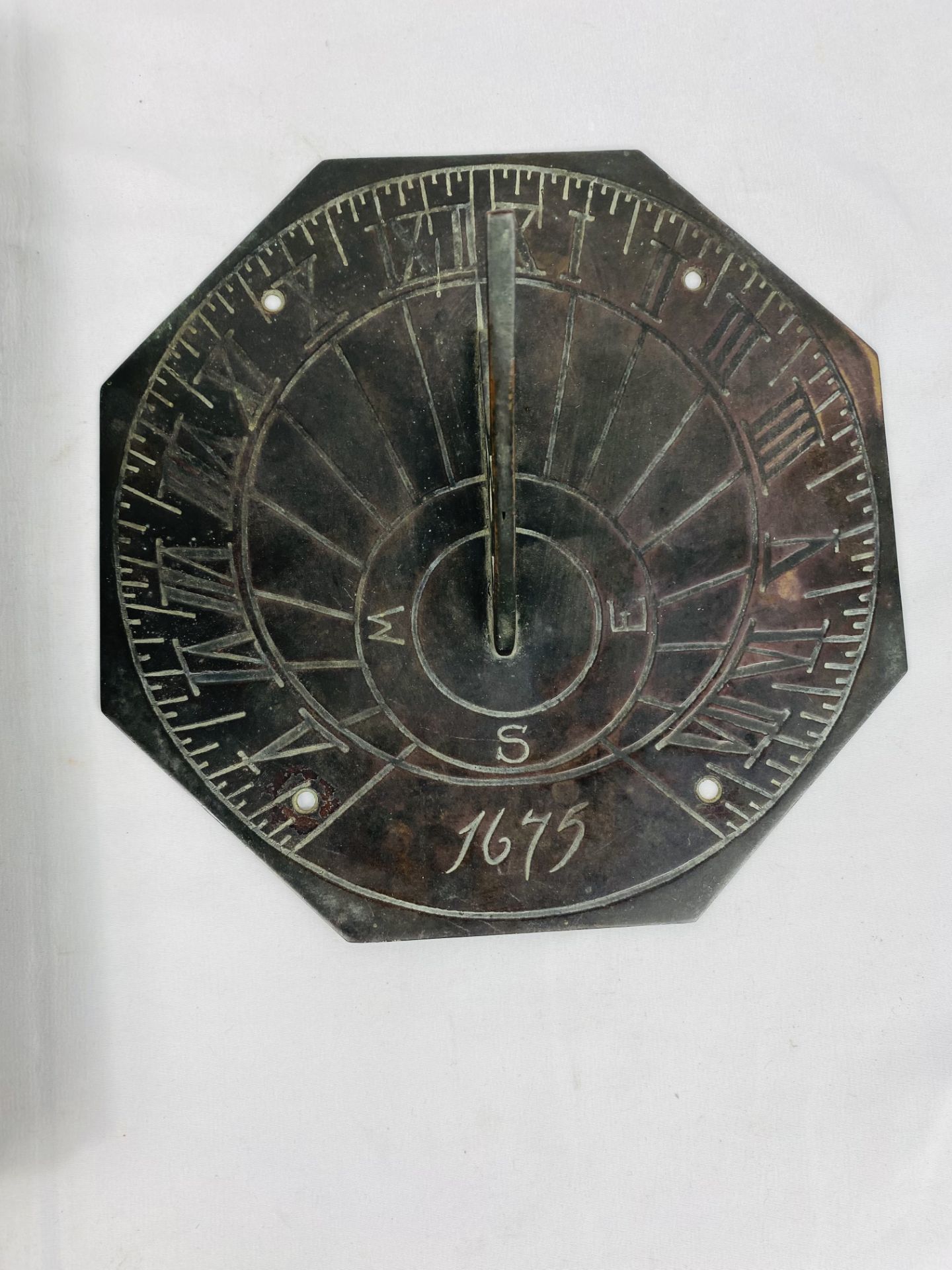 Salter's spring balance together with a brass sundial - Image 3 of 3