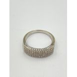 9ct white gold and diamond ring