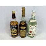 Three bottles of spirits