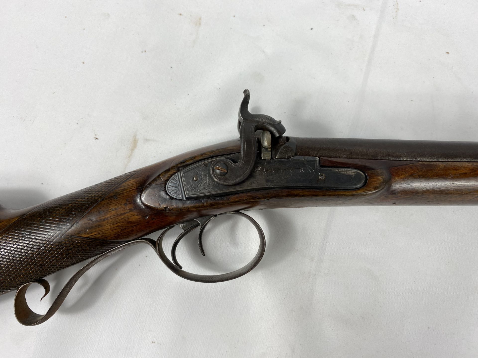 19th century muzzle loading side by side shotgun - Image 3 of 7