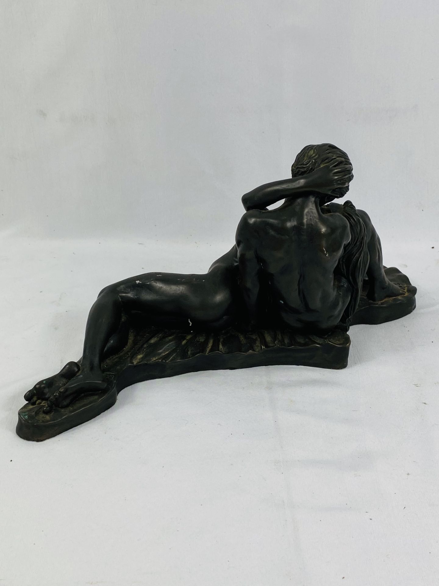 Resin bronzed sculpture of lovers embracing, signed R Cameron - Image 3 of 4