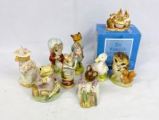 Three Beswick Beatrix Potter figurines together with five others