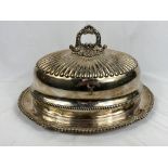 Silver plated meat dome and platter