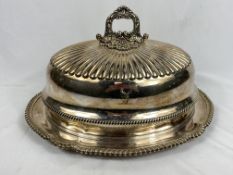 Silver plated meat dome and platter