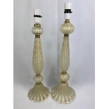 Pair of Barovier & Toso style Murano glass table lamps