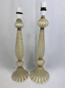 Pair of Barovier & Toso style Murano glass table lamps
